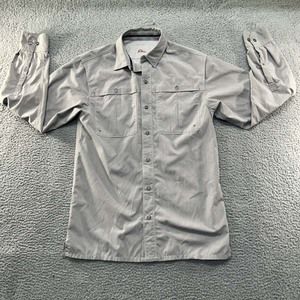 Wide World Sportsman Fishing Shirt Mens Small Button-Up Vented Micro check